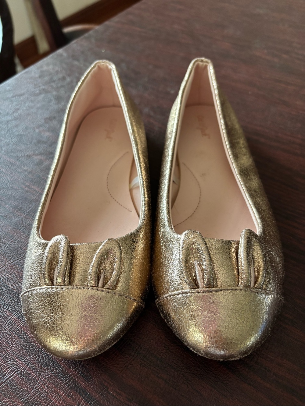 Cat & Jack Metallic Gold Bunny Ear Ballet Flats